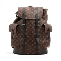 ヴィトン モノグラムマカサー クリストファー MM M43735 ブラウンxブラック RFID反応あり