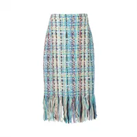 シャネル ココマーク P55 シルク スカート 42 レディース マルチカラー