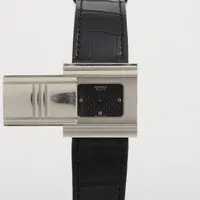 エルメス グリザード GL1.510 SS SS×革 QZ 黒文字盤 A4080197｜中古