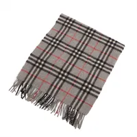 バーバリー ノバチェック マフラー カシミヤ グレー A4080974｜中古