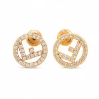 フェンディ エフイズフェンディ ピアス(両耳用) GP×ラインストーン