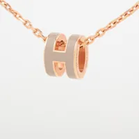 エルメス ミニポップH GD0265 ネックレス GP マロングラッセ×ローズ