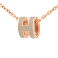 エルメス ミニポップH GD0265 ネックレス GP マロングラッセ×ローズ