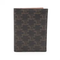 セリーヌ トリオンフ PVC×レザー ノートカバー ブラウン ノートブック