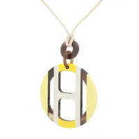 エルメス Hエキップ ペンダント バッファローホーン×ラッカーウッド