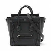 セリーヌ ラゲージ ナノショッパー レザー 2WAYハンドバッグ ボルドー