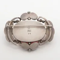 ジョージジェンセン ブローチ 925 22.2g アンバー グリーンアゲイト 78