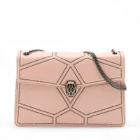 ブルガリ セルペンティ レザー チェーンショルダーバッグ ベージュ