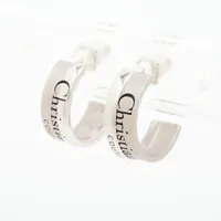 クリスチャンディオール ロゴ フープピアス 925 4.9g シルバー
