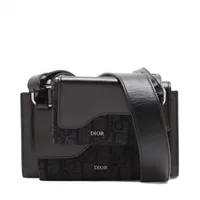 ディオール オブリーク サドル キャンバス×レザー ショルダーバッグ