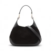 Gucci Micro GG suede x leather 2 Way Shoulder Bag Black 834981