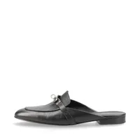 エルメス オズ キャンバス×レザー ミュール 37.5 レディース ブラック