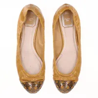 【クリスチャンディオール】カナージュ パテントレザー オープントゥパンプス 37 クリスチャンディオール パテントレザー フラットパンプス 40