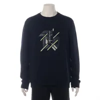 エルメス 23SS コットン スウェット L メンズ ネイビー シュヴォー