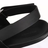 エルメス エレクトリック レザー サンダル 44 メンズ ブラック