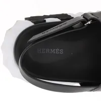 エルメス エレクトリック レザー サンダル 44 メンズ ブラック