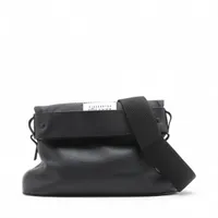 メゾンマルジェラ 5AC レザーxナイロン ショルダーバッグ ブラック