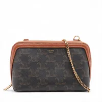 セリーヌ トリオンフ メッセンジャー PVCxレザー ショルダーバッグ