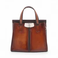 良品 ベルルッティ カリグラフィ トゥジュール トートバッグ レザー ブラウン Berluti（ベルルッティ） トートバッグ カリグラフィ トゥージュール
