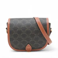 セリーヌ トリオンフ ミディアム フォルコ PVCxレザー ショルダー