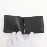 メゾンマルジェラ 4ステッチ レザー マネークリップ ブラック