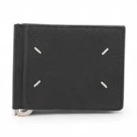 メゾンマルジェラ 4ステッチ レザー マネークリップ ブラック