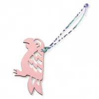 エルメス プティアッシュ チャーム レザー ブラウン×ピンク オウム