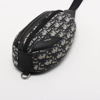 ディオール オブリーク キャンバスxレザー ボディバッグ ネイビー