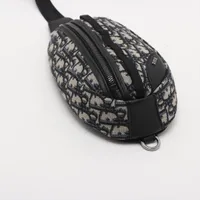 ディオール オブリーク キャンバスxレザー ボディバッグ ネイビー