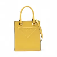 プラダ サフィアーノ レザー 2WAYハンドバッグ イエロー A4086122