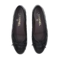 シャネル ココマーク マトラッセ レザー フラットパンプス 35 1/2