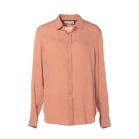 グッチ 95年 シルク シャツ 44 ベージュ トムフォード 花柄 前身頃、襟