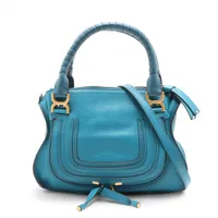 クロエ マーシー レザー 2WAYハンドバッグ ブルー 無記名ギャラ