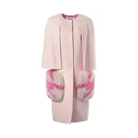 ステラマッカートニー シルク100% ノーカラー 長袖ジャケット ライトブラウン ステラマッカートニー シルク100% ノーカラー 長袖ジャケット ライト