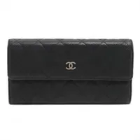 シャネル ココロック キャビアスキン 財布 ベージュ ゴールド金具 25