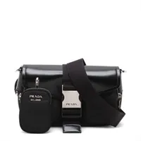 プラダ テスート ナイロンxレザー ショルダーバッグ ブラック A4088049