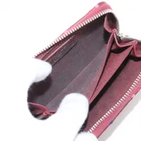 シャネル ワイルドステッチ レザー コインケース ボルドー シルバー