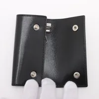 エルメス セリエ ボックスカーフ キーケース ブラック シルバー金具