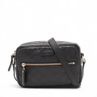 グッチ グッチシマ レザー ショルダーバッグ ブラック 201447 A4088639