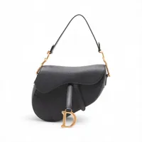 クリスチャンディオール サドルバッグ レザー ショルダーバッグ