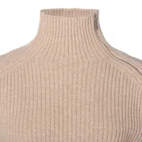 エルメス 25AW ウール ハイネックニット 38 レディース ベージュ