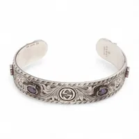 グッチ グッチガーデン タイガーヘッド バングル 925 57.3g シルバー