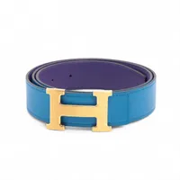 エルメス Hベルト □Q:2013 ベルト 90 GP×革 パープル×ブルー AP136973
