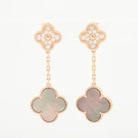 ヴァンクリーフ&アーペル マジックアルハンブラ グレーシェル ダイヤ ピアス 750(PG) 15.8g