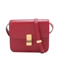 セリーヌ クラシックボックス レザー ショルダーバッグ レッド