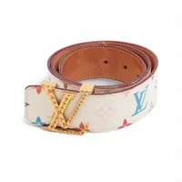 ヴィトン M6909 サンチュール LVイニシアル CA1131 ベルト 80/32 PVC