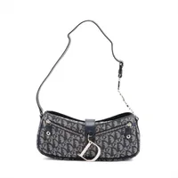 ディオール トロッター キャンバス 肩掛けレザー手提げ クリスチャンディオール トロッター キャンバスxレザー ワンショルダー