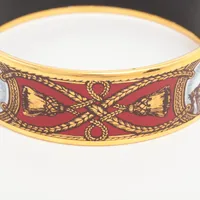 エルメス エマイユGM バングル GP レッド×ゴールド A4089767｜中古