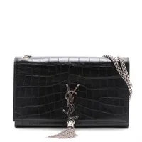 サンローラン ART607738 クロコ型押し マネークリップ ブラック