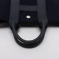エルメス サックアーネPM キャンバスxレザー ネイビー シルバー金具